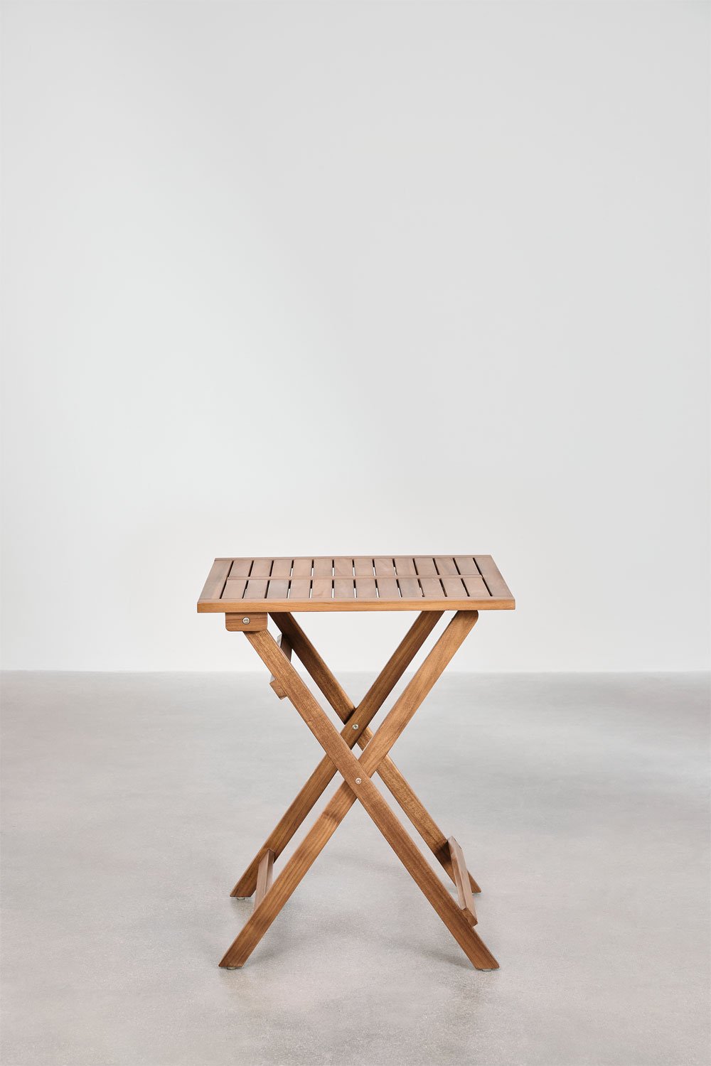 Tavolo da giardino quadrato 60x60 cm pieghevole in legno di acacia Delawer