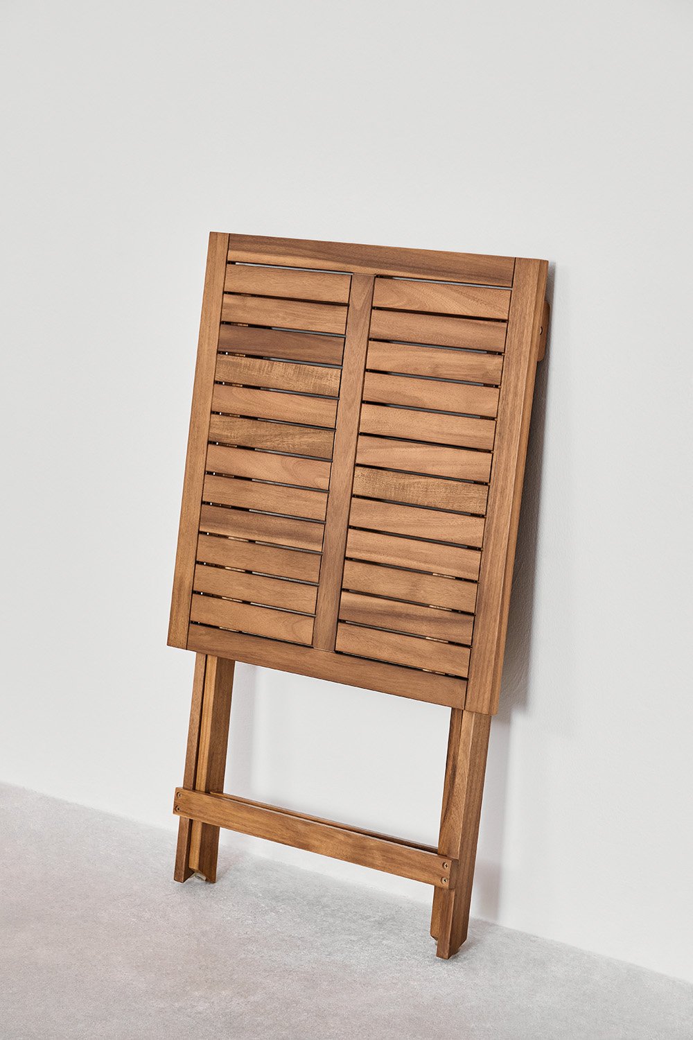 Tavolo da giardino quadrato 60x60 cm pieghevole in legno di acacia Delawer