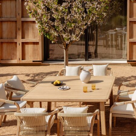 Tavolo da giardino quadrato 150x150 cm in legno di acacia Dubai