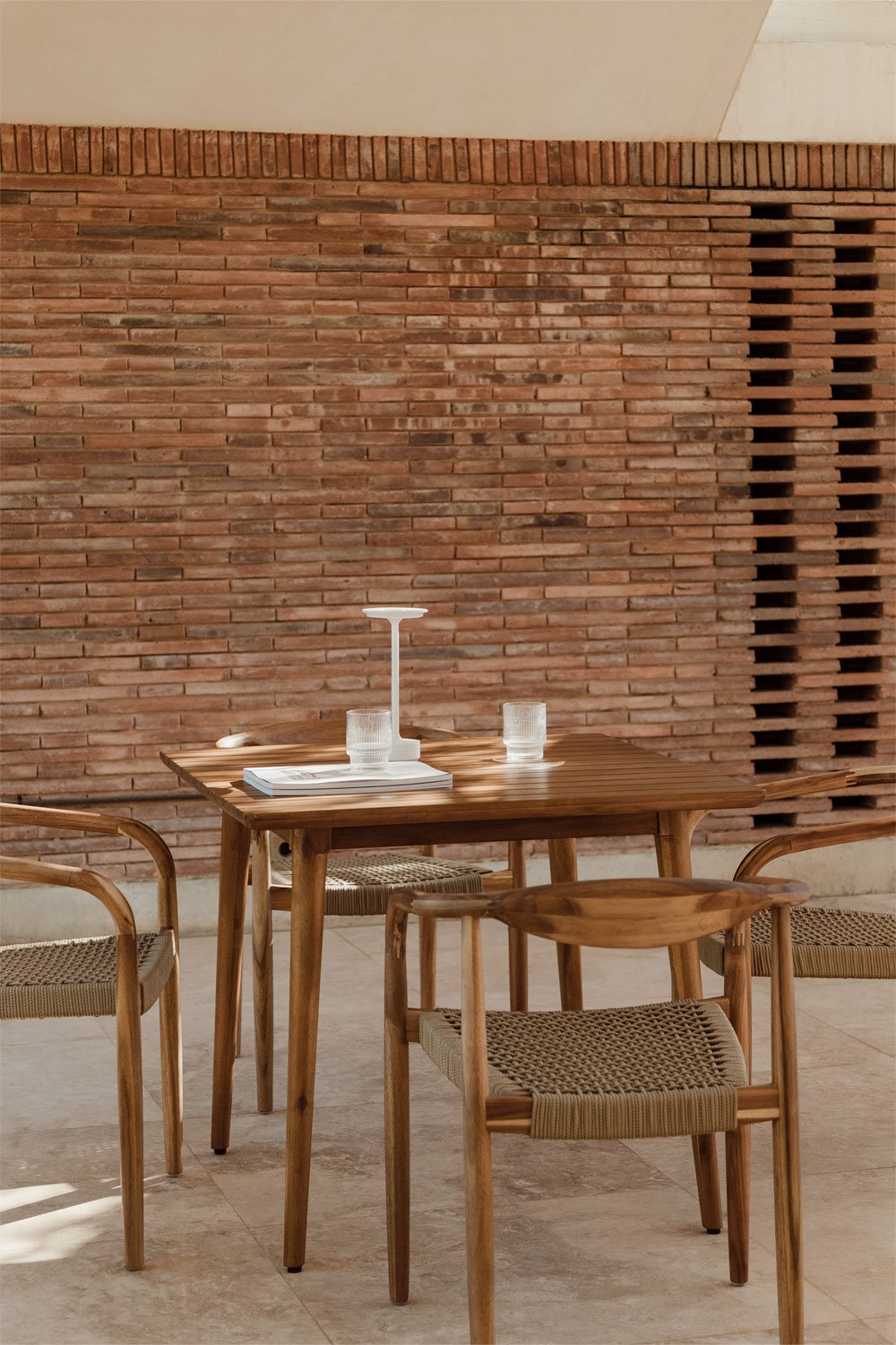 Tavolo da giardino quadrato 90x90 cm in legno di acacia Tenay