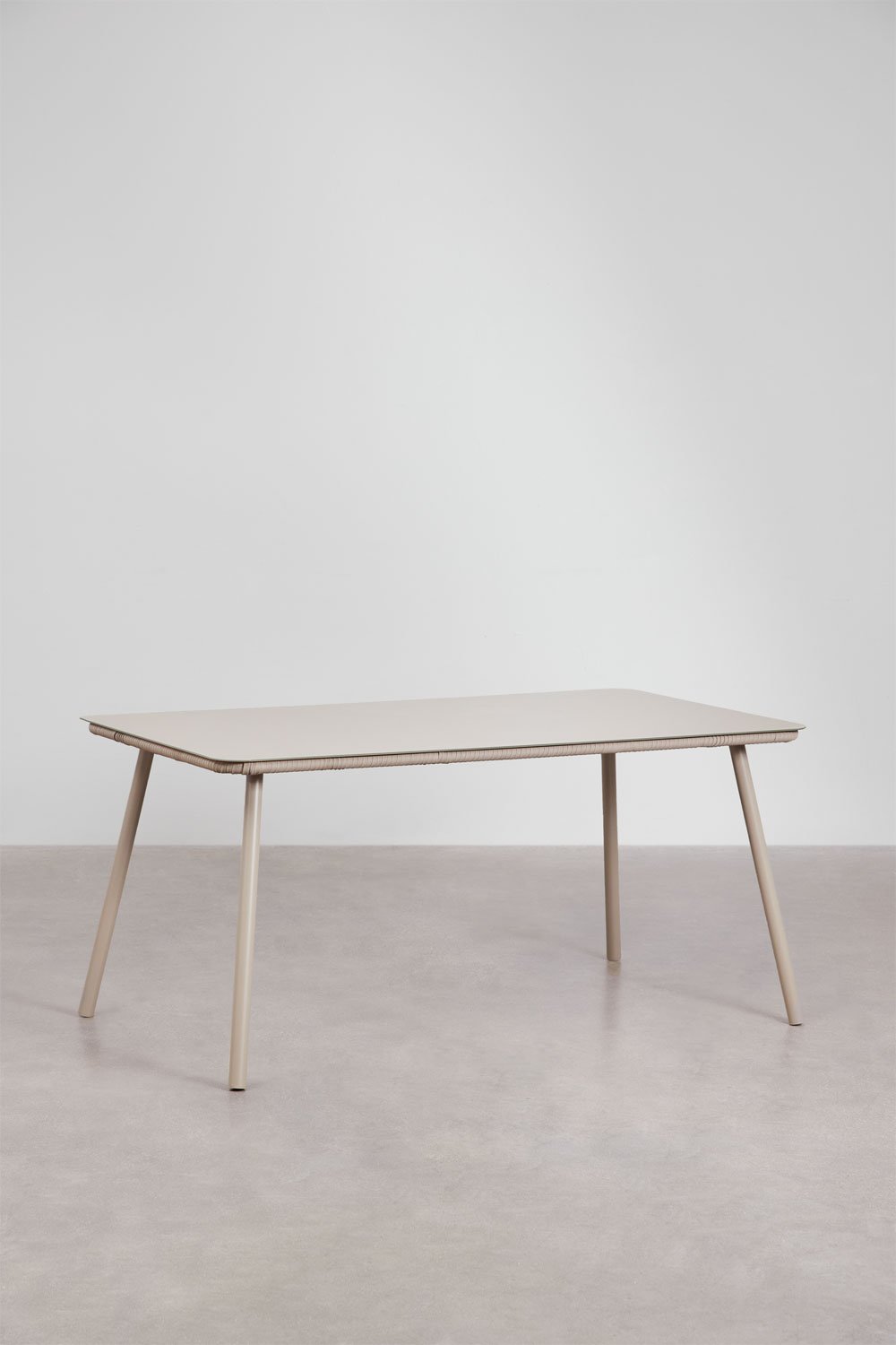 Tavolo da giardino rettangolare 160x90 cm in vetro e alluminio Arhiza