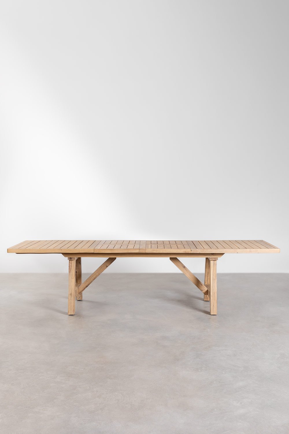 Tavolo da giardino rettangolare 200-260-320x100 cm allungabile in legno di acacia Dubai