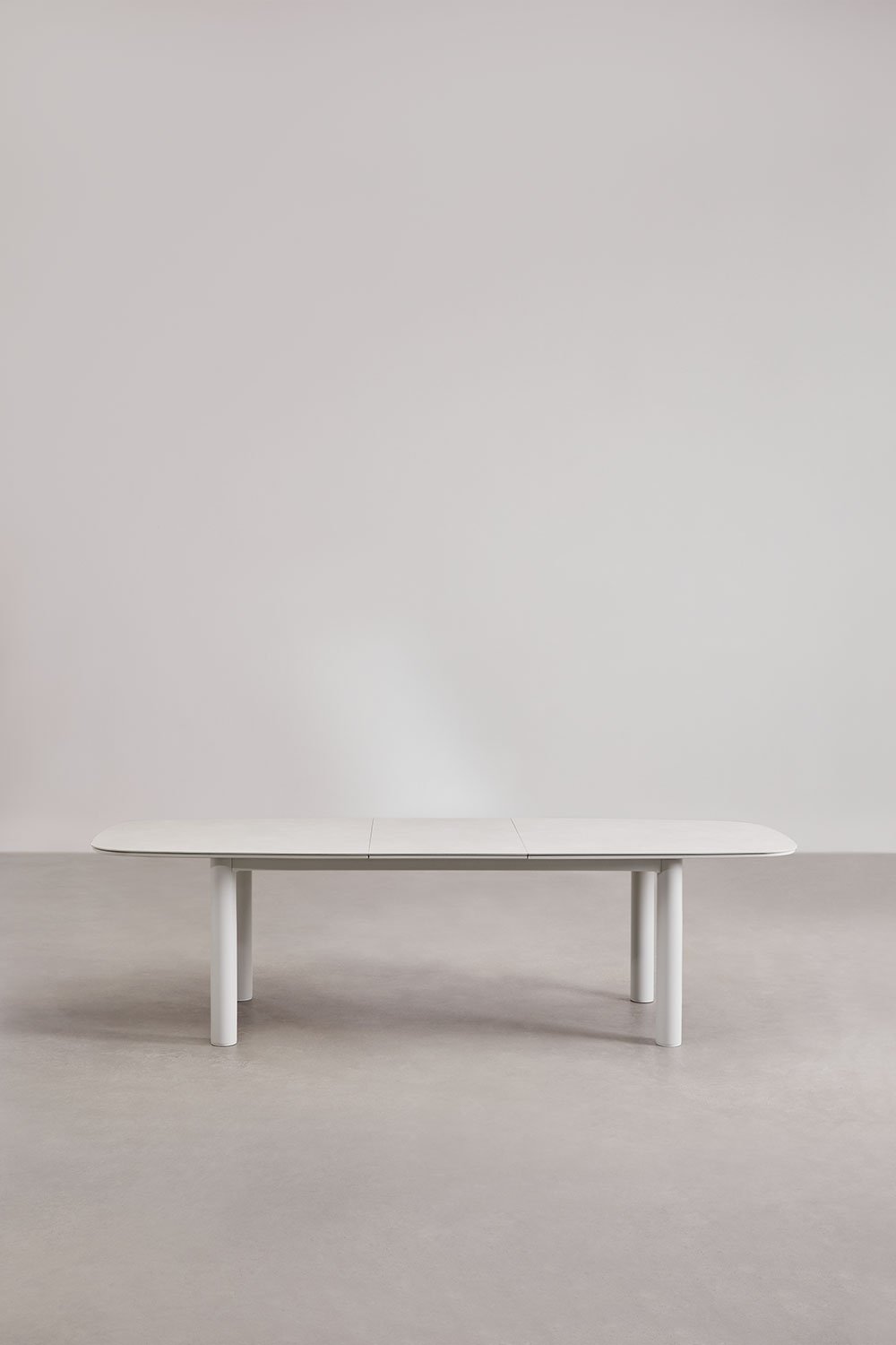 Tavolo da giardino rettangolare 220-280x100 cm allungabile in ceramica e alluminio Zinti