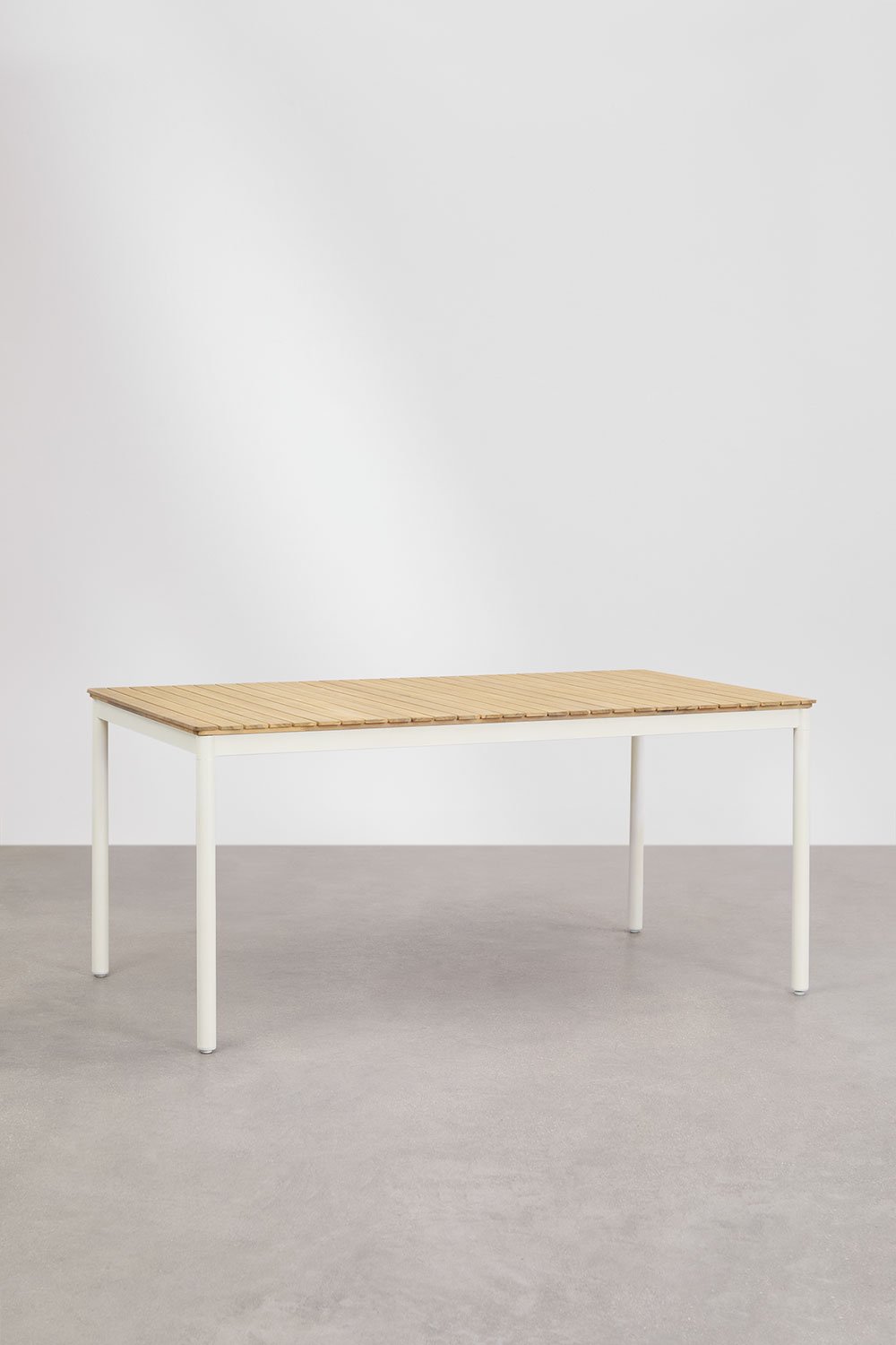 Tavolo da giardino rettangolare 160x90 cm in acciaio e legno di acacia Artus