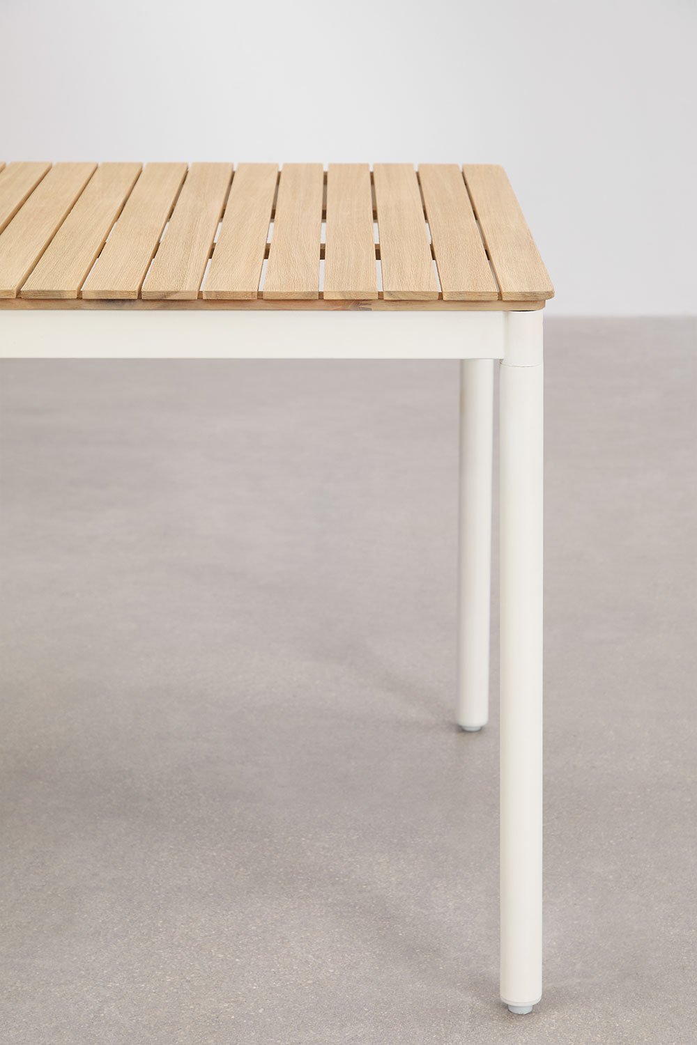Tavolo da giardino rettangolare 160x90 cm in acciaio e legno di acacia Artus