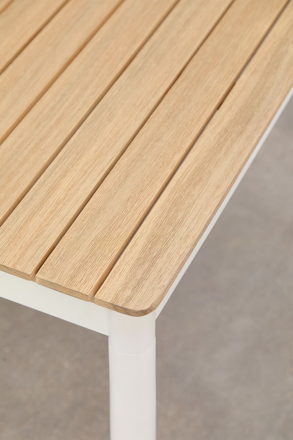 Tavolo da giardino rettangolare 160x90 cm in acciaio e legno di acacia Artus