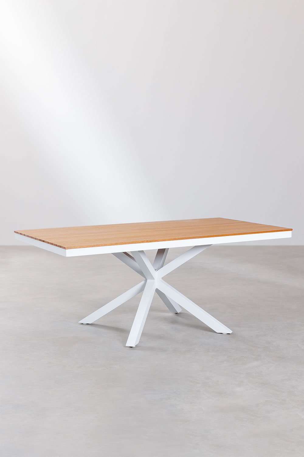 Tavolo da giardino rettangolare 180x100 cm in alluminio e legno Archer