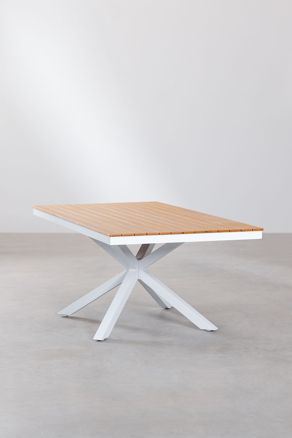 Tavolo da giardino rettangolare 180x100 cm in alluminio e legno Archer