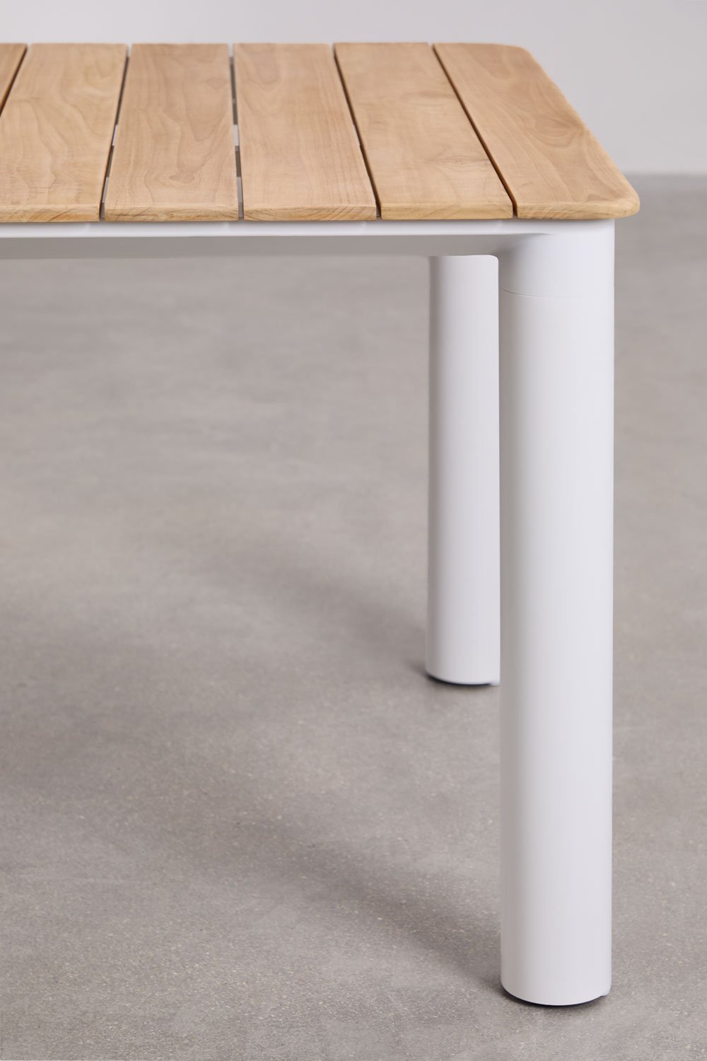 Tavolo da giardino rettangolare in alluminio e legno di teak Sirka