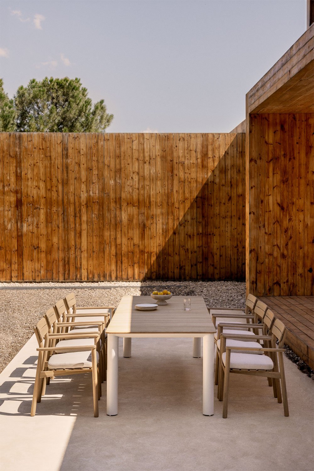 Tavolo da giardino rettangolare in alluminio e legno di teak Sirka