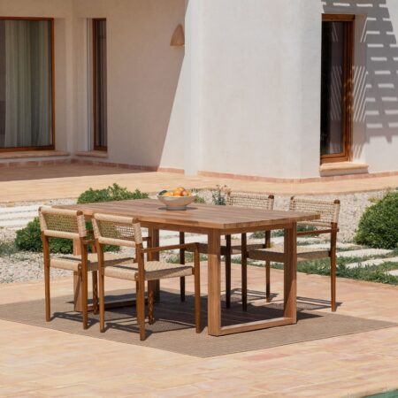 Tavolo da Giardino Rettangolare in Legno di Acacia (180x90 cm) Saveria