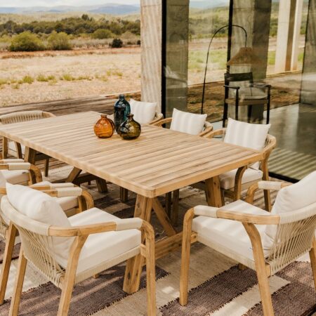 Tavolo da giardino rettangolare 200x100 cm in legno di acacia Dubai