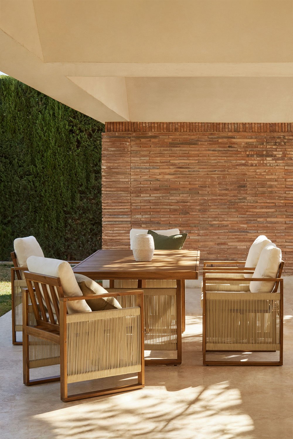 Tavolo da giardino rettangolare 200x100 cm in legno di acacia Nayely