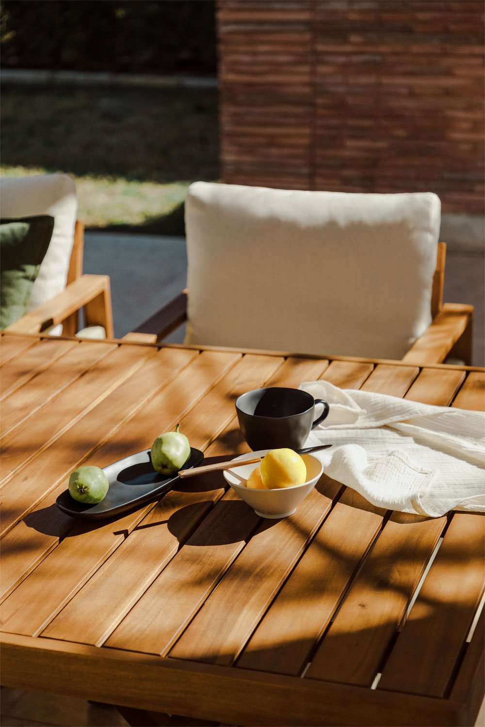 Tavolo da giardino rettangolare 200x100 cm in legno di acacia Nayely
