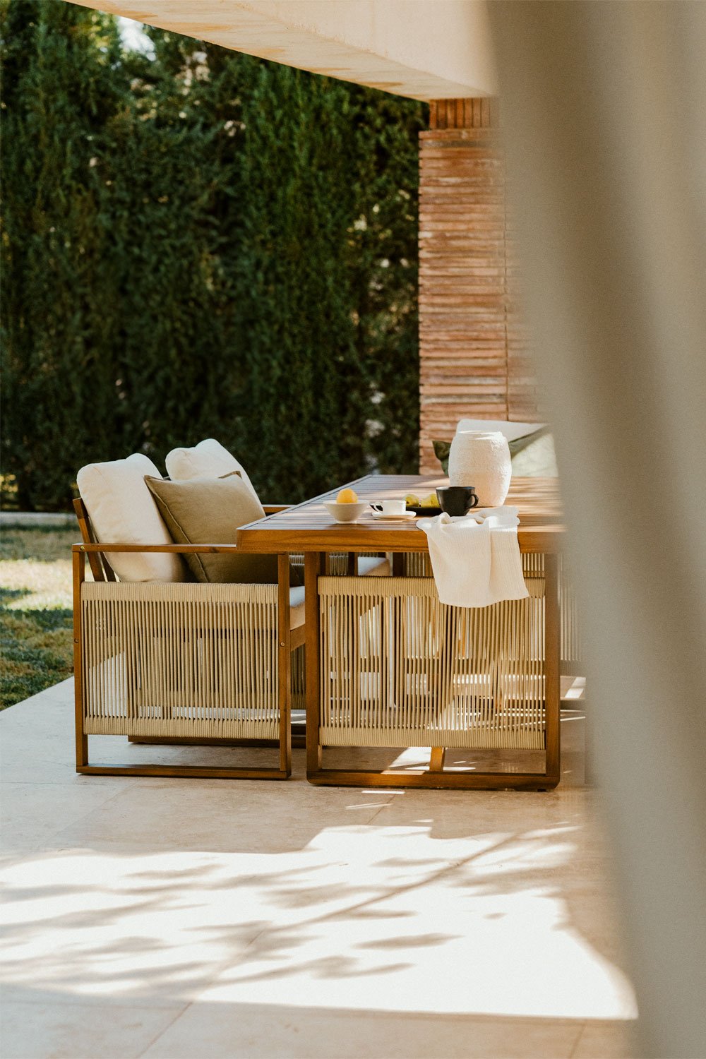 Tavolo da giardino rettangolare 200x100 cm in legno di acacia Nayely