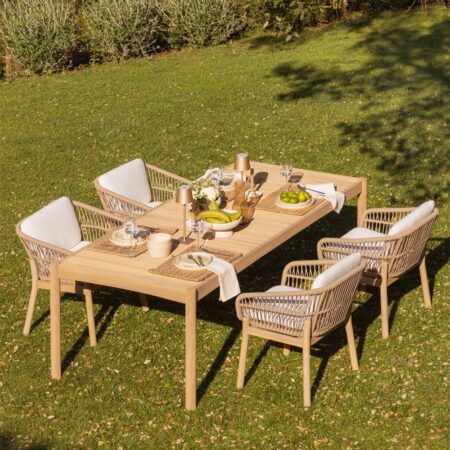 Tavolo da giardino rettangolare 220x100 cm in legno di acacia Karvia