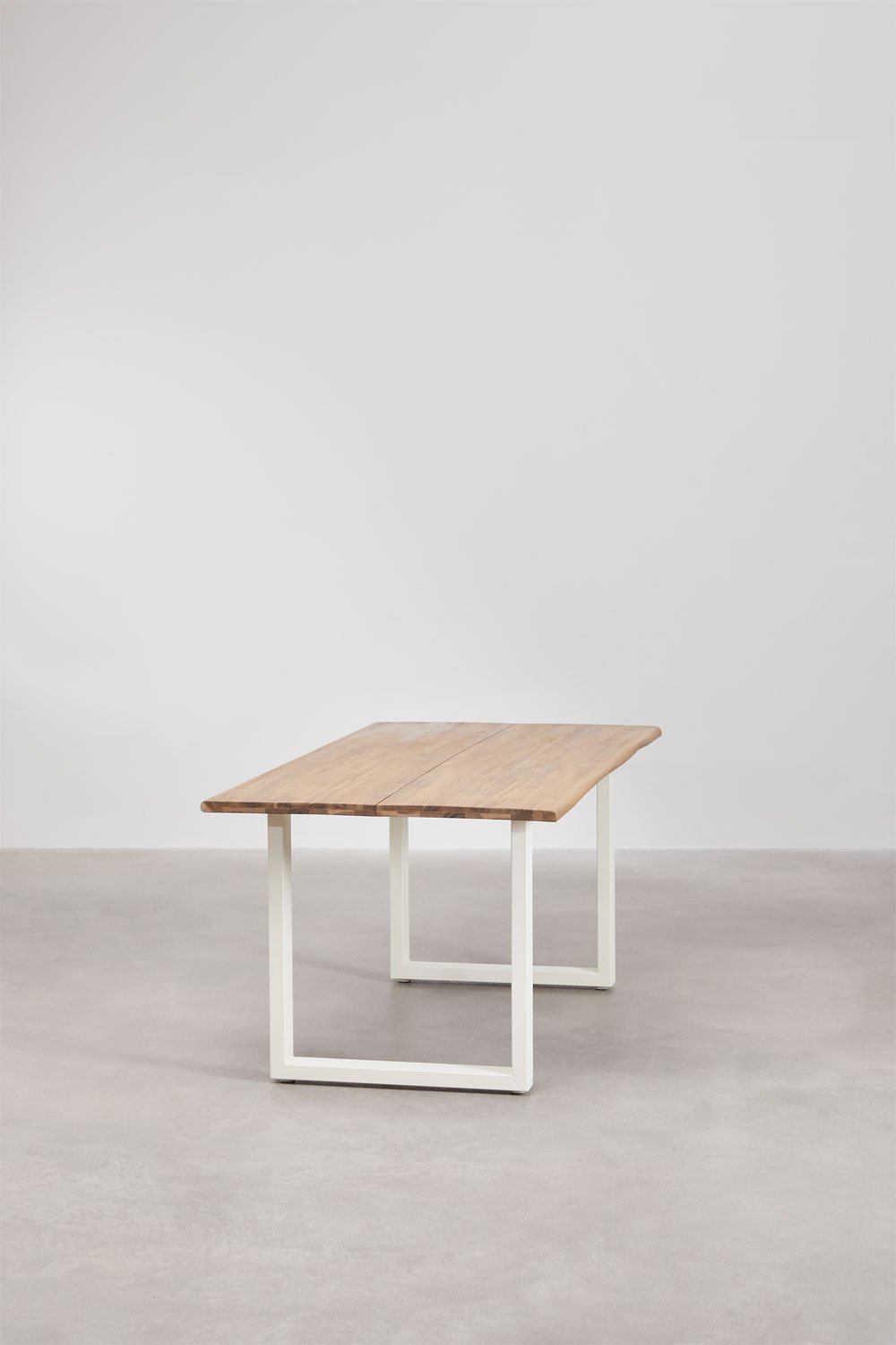 Tavolo da giardino rettangolare 180x90 cm in legno di acacia e acciaio Maupi