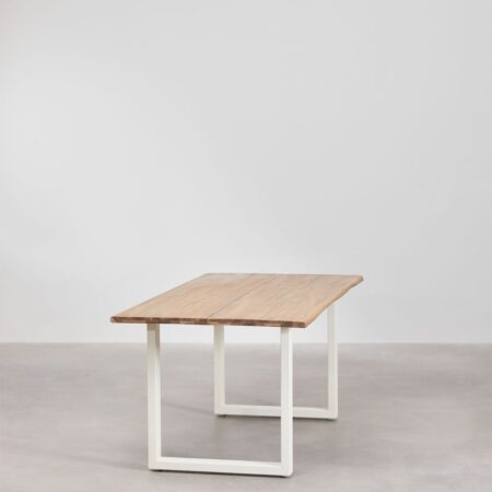 Tavolo da giardino rettangolare in legno di acacia e acciaio (180x90 cm) Maupi