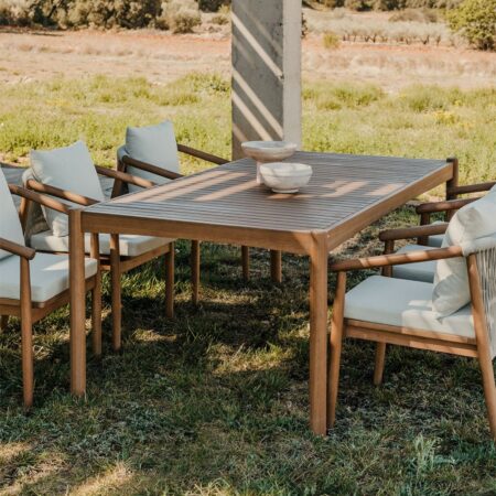 Tavolo da giardino rettangolare 200x100 cm in legno di eucalipto Aderyn