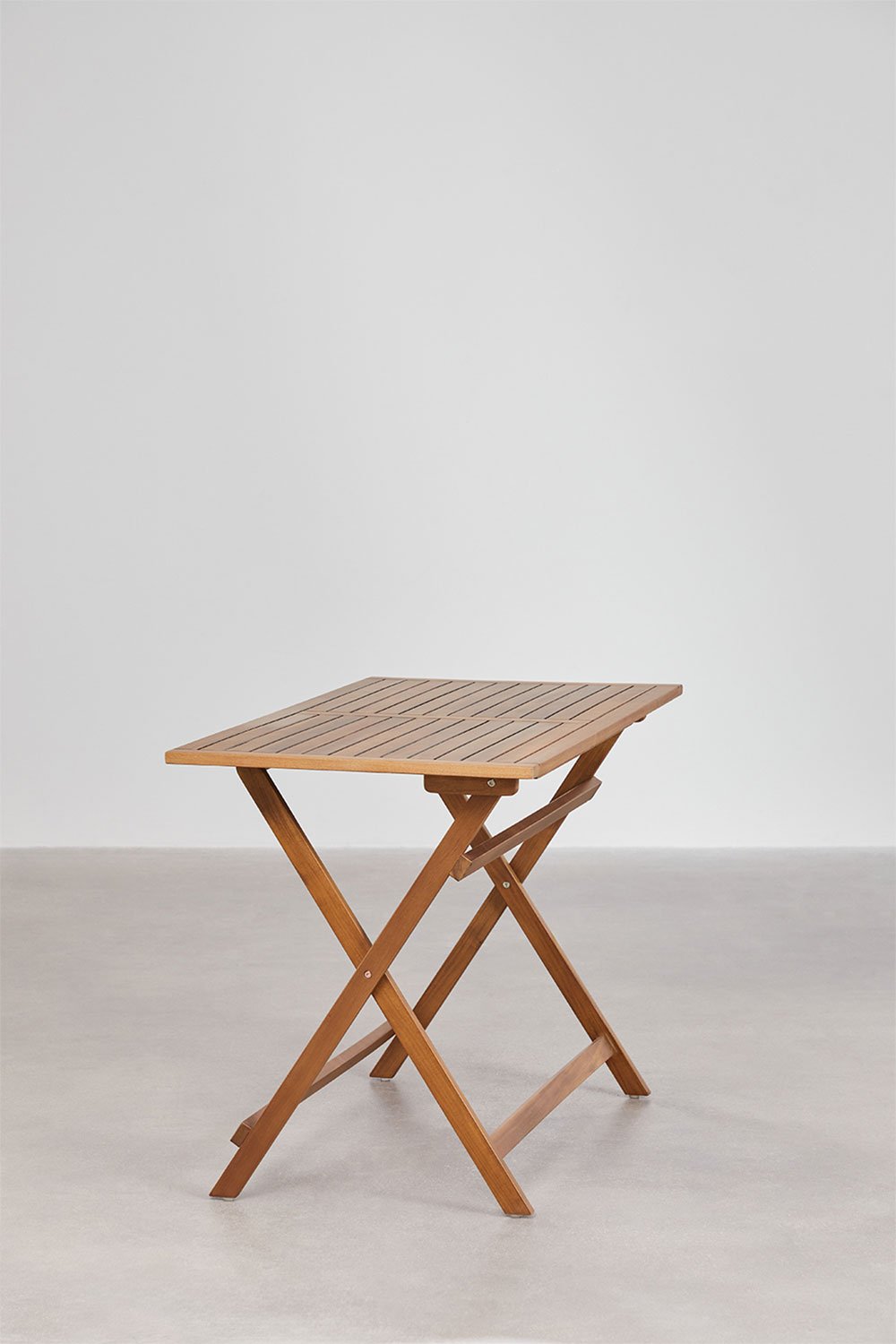 Tavolo da giardino rettangolare 120x60 cm pieghevole in legno di acacia Delawer