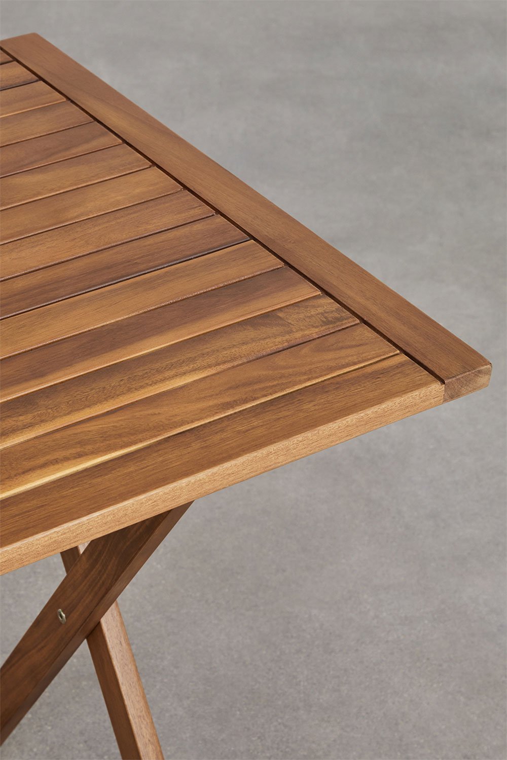 Tavolo da giardino rettangolare 120x60 cm pieghevole in legno di acacia Delawer