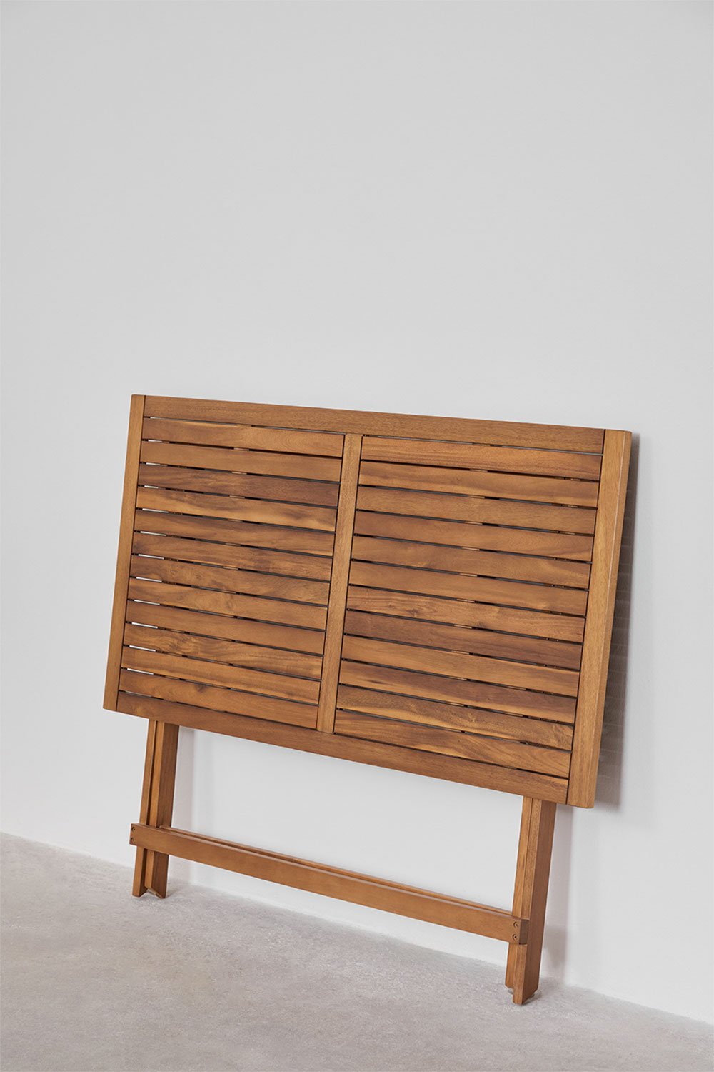 Tavolo da giardino rettangolare 120x60 cm pieghevole in legno di acacia Delawer
