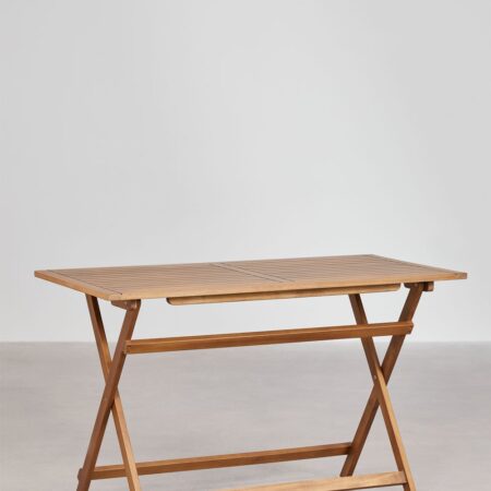 Tavolo da Giardino Rettangolare Pieghevole in Legno di Acacia (120x60 cm) Delawer