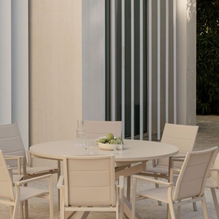 Tavolo da giardino estensibile 145-200x145 cm in alluminio Barces