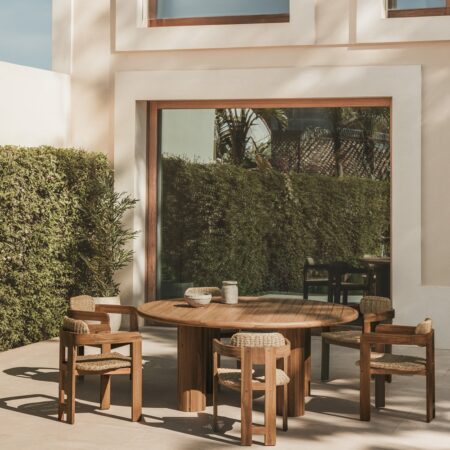 Tavolo da giardino rotondo in legno di acacia Danara