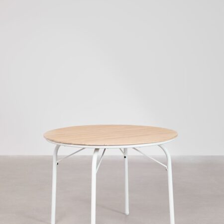 Tavolo da giardino rotondo Ø100 cm in alluminio e legno di acacia Basper