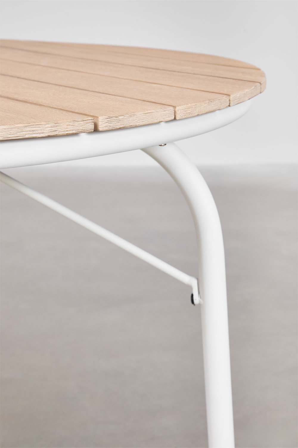 Tavolo da giardino rotondo Ø100 cm in alluminio e legno di acacia Basper