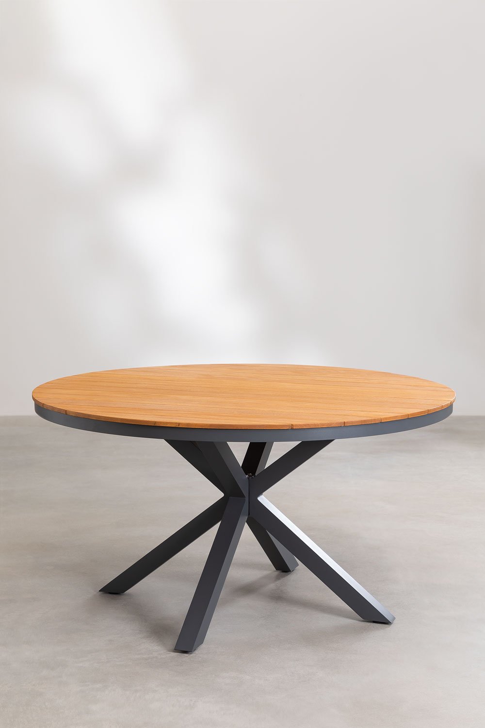 Tavolo da giardino rotondo in alluminio e legno di eucalipto Archer