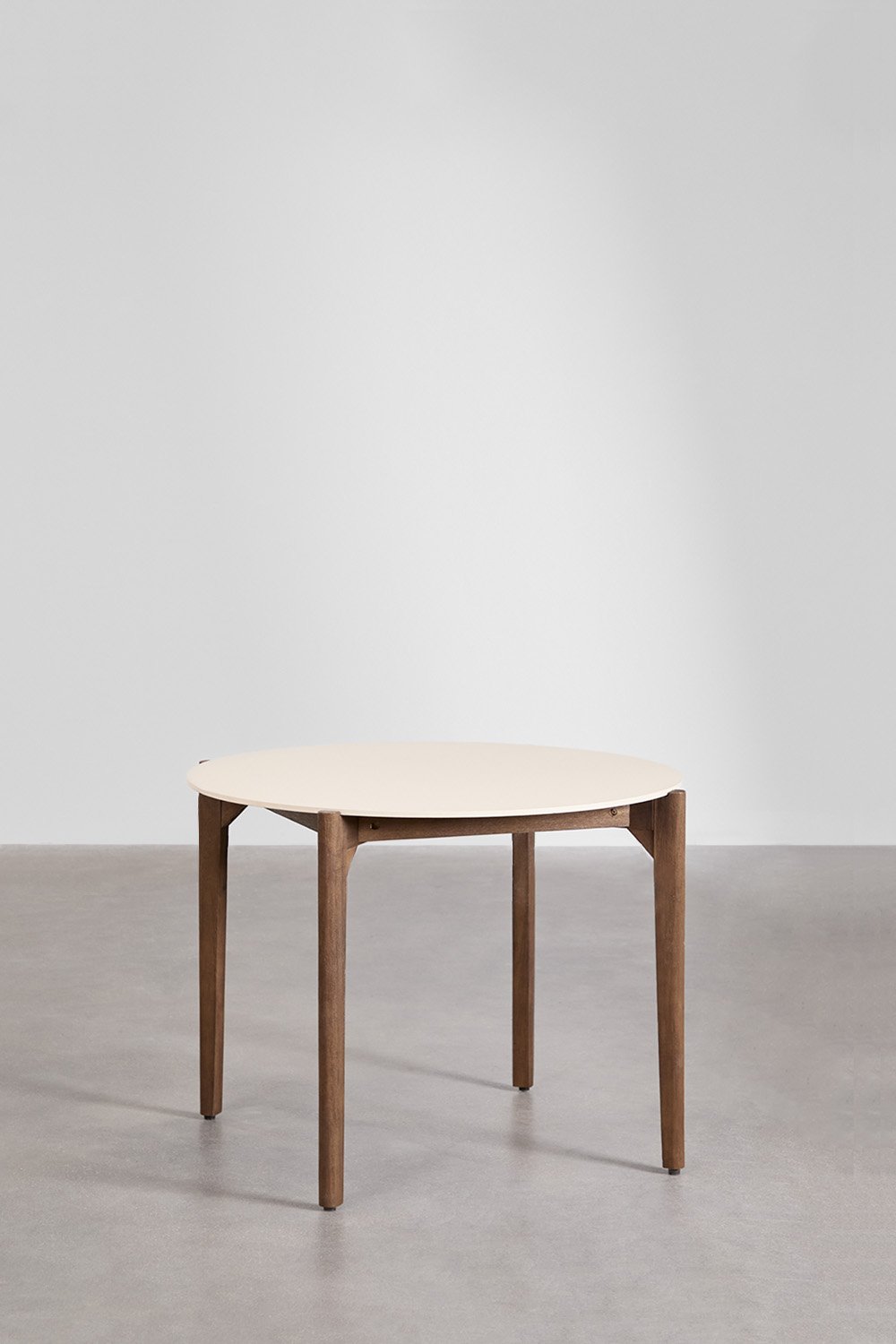 Tavolo da giardino rotondo Ø100 cm in cemento e legno di acacia Xajul