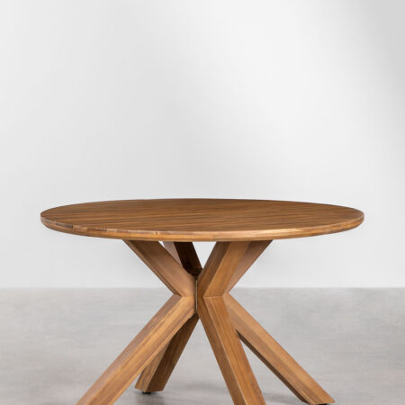 Tavolo da giardino rotondo in legno di acacia (Ø120 cm) Cinzia