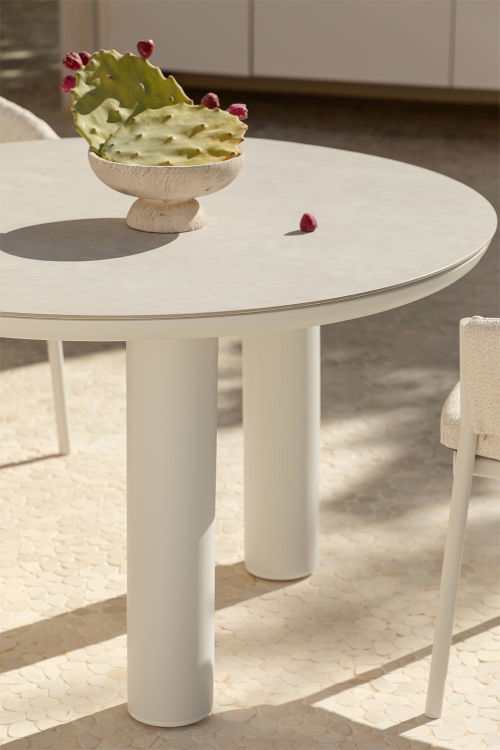 Tavolo da giardino rotondo Arken Ø120 cm in ceramica e alluminio