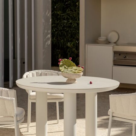 Tavolo da giardino rotondo Arken Ø120 cm in ceramica e alluminio