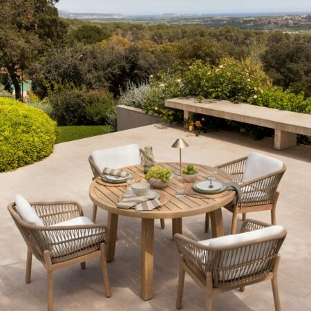 Tavolo da giardino rotondo Ø120 cm in legno di acacia Dubai