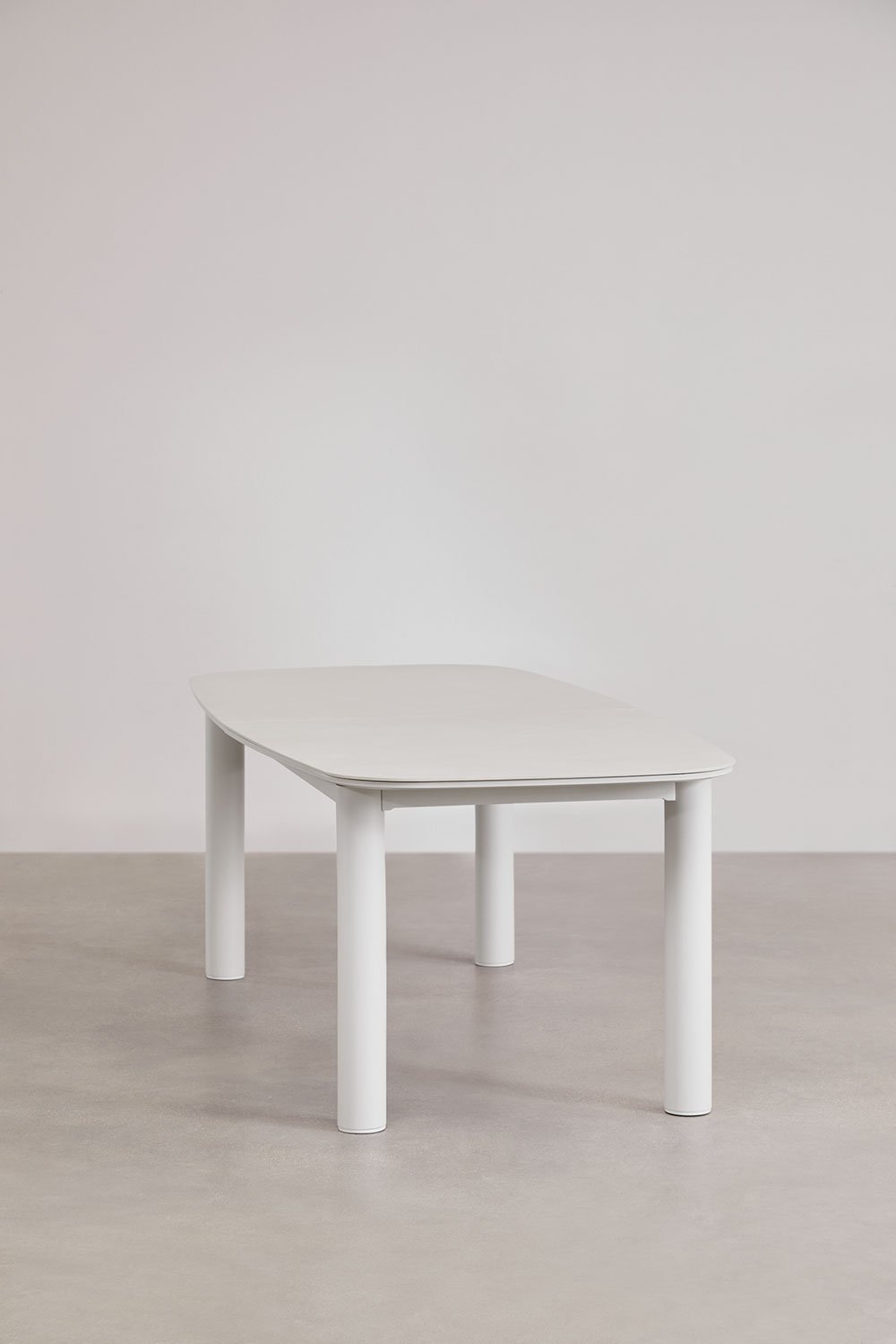Tavolo da pranzo rettangolare estensibile 220-280x100 cm in ceramica e alluminio Zinti