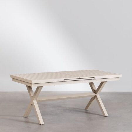 Tavolo da pranzo allungabile rettangolare in alluminio (180-240x90 cm) Karena
