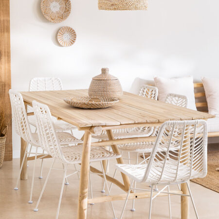 Tavolo da Pranzo Rettangolare in Legno di Teak (180,5x100 cm) Nabila