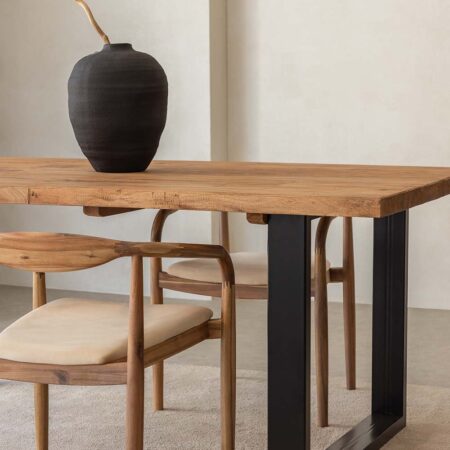 Tavolo da Pranzo Rettangolare in Legno Riciclato (200x100 cm) Milet