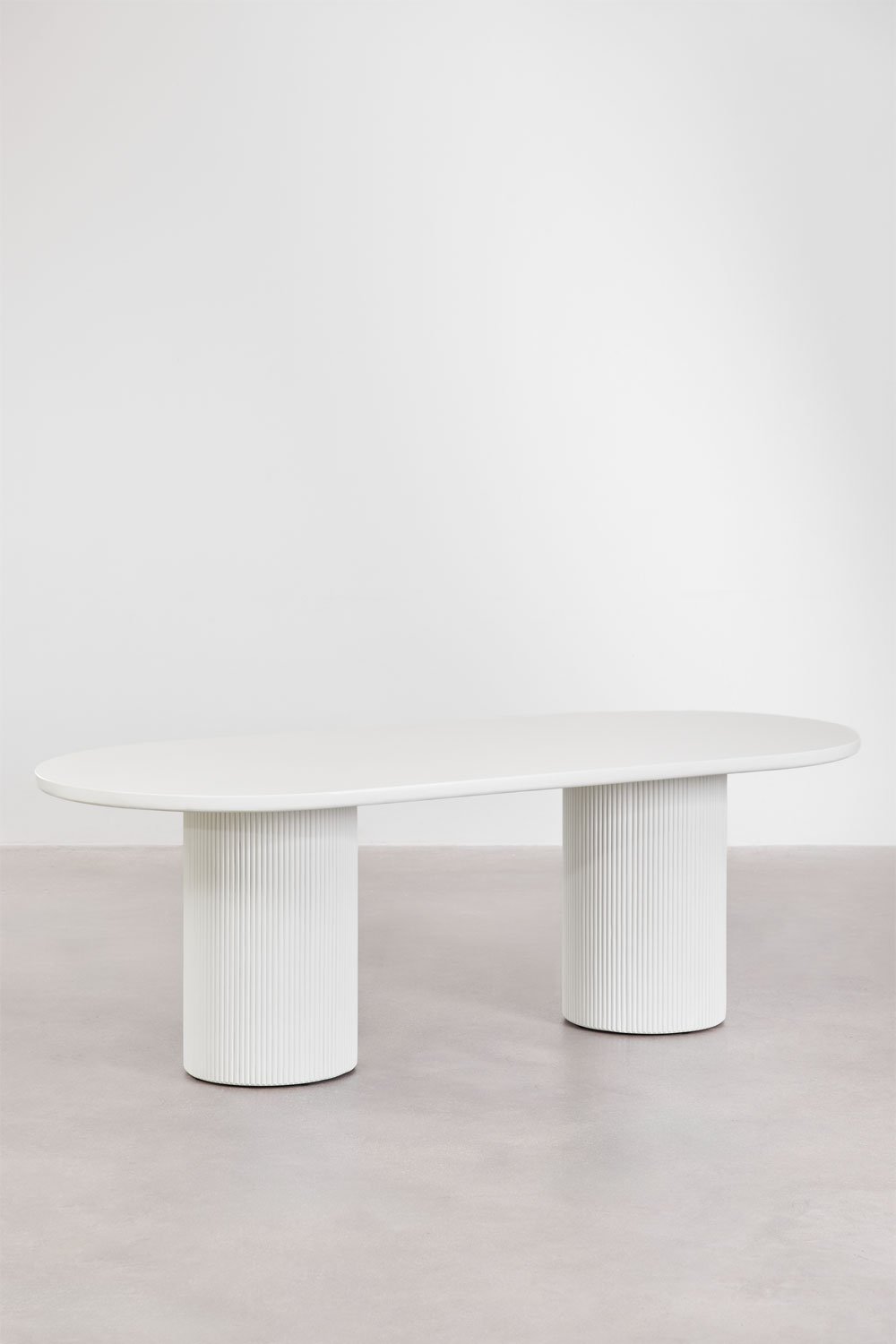 Tavolo da pranzo ovale 220x100 cm in cemento Velia