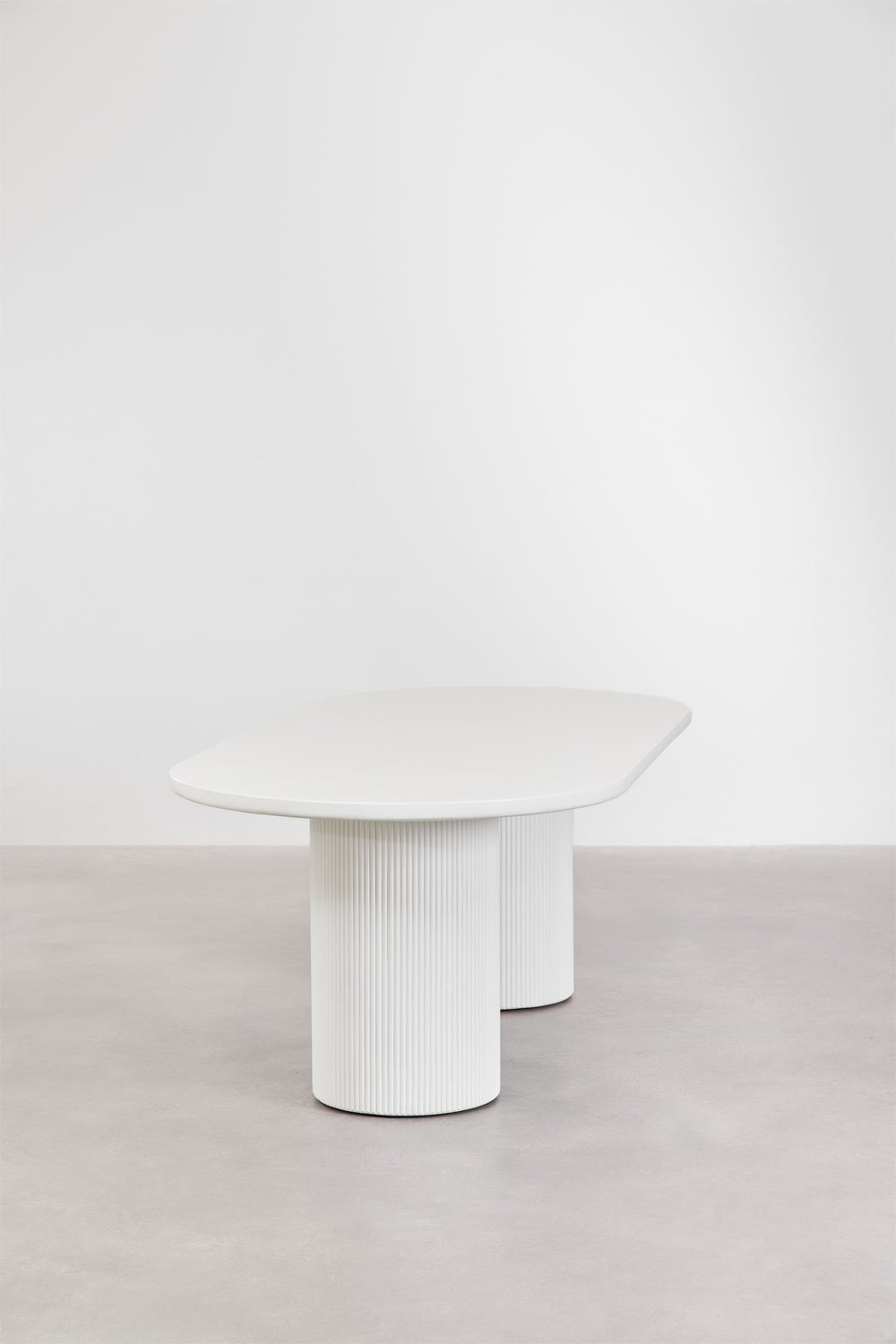 Tavolo da pranzo ovale 220x100 cm in cemento Velia