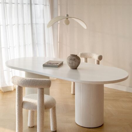 Tavolo da pranzo ovale 220x100 cm in cemento Velia