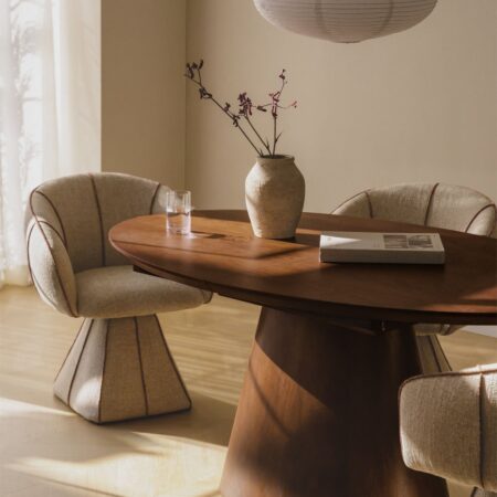 Tavolo da pranzo ovale 160-200x100 cm allungabile in MDF e impiallacciatura Gala