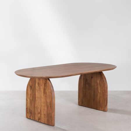 Tavolo da pranzo ovale in legno di acacia (200x100 cm) Bedum