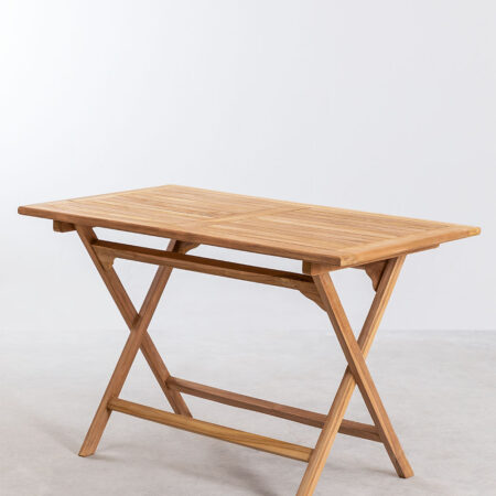 Tavolo da pranzo rettangolare pieghevole in legno di teak (120x70 cm) Pira