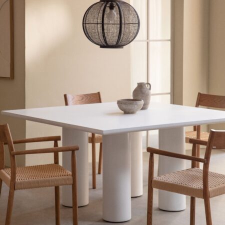 Tavolo da pranzo quadrato 150x150 cm in cemento Lisboa