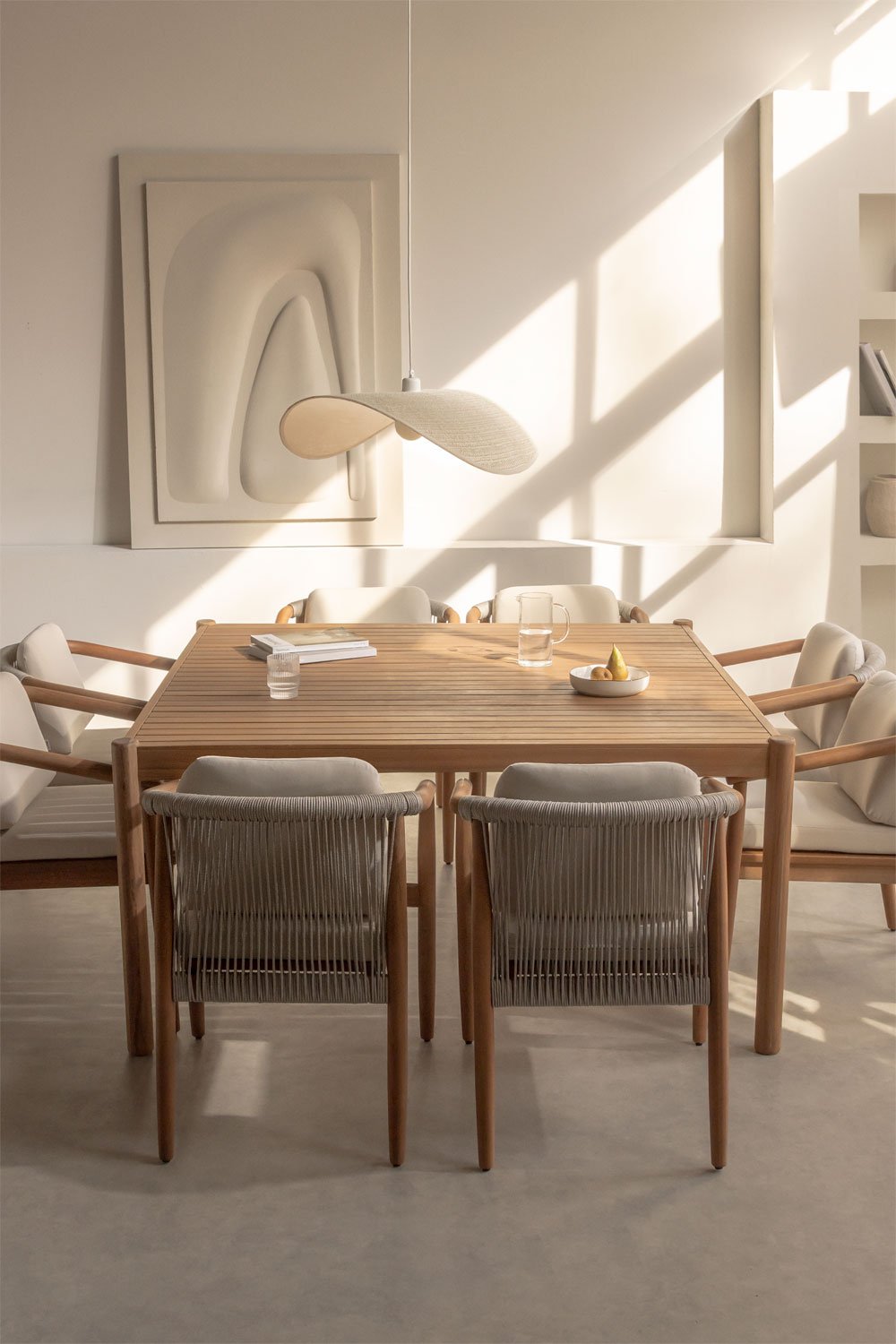 Tavolo da pranzo quadrato 150x150 cm in legno di acacia Aderyn