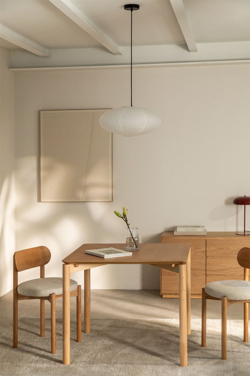 Tavolo da pranzo quadrato 90x90 cm in MDF con impiallacciatura in rovere Munden